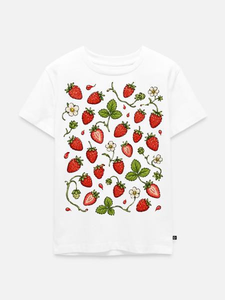 Erdbeeren | Beeren Garten & Sommer - Kinder Premium Bio T-Shirt - Weiß