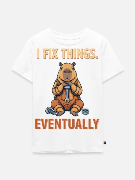 Capybara Schrauber - Kinder Premium Bio T-Shirt - Weiß