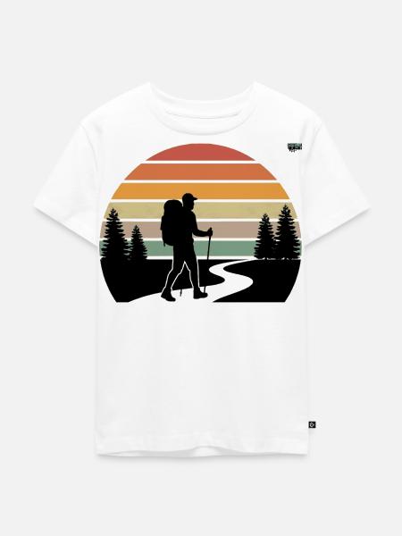 Sonnenuntergang Wanderer Pfad - Kinder Premium Bio T-Shirt - Weiß