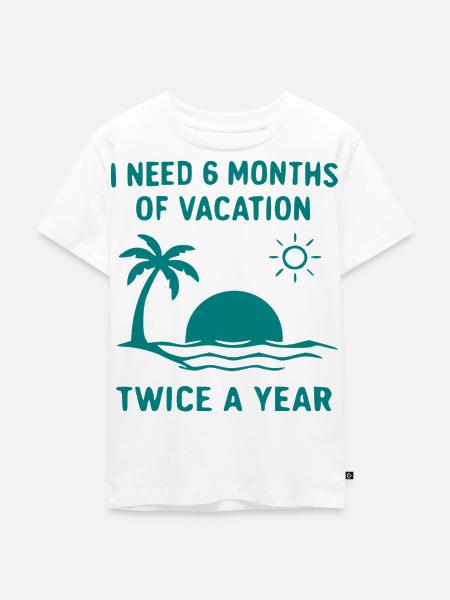 Sechs Monate Urlaub zweimal jährlich - Kinder Premium Bio T-Shirt - Weiß