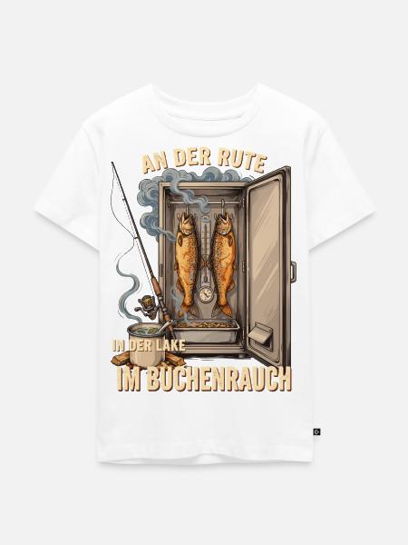Fischräucherabend am See - Kinder Premium Bio T-Shirt - Weiß