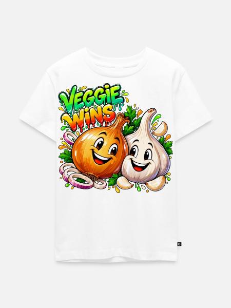 Gemüse gewinnt - Kinder Premium Bio T-Shirt - Weiß