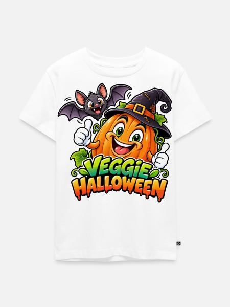 Kürbis Veggie Halloween Spaß - Kinder Premium Bio T-Shirt - Weiß