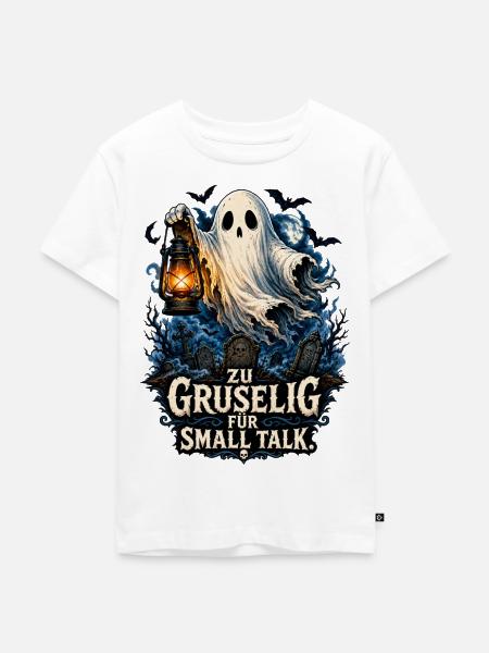 Geist mit Laterne – Gruselige Nacht - Kinder Premium Bio T-Shirt - Weiß