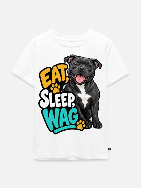 Staffordshire Bull Terrier - Kinder Premium Bio T-Shirt - Weiß