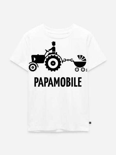 Popemobile (Traktor & Kinderwagen / Schwarz) - Kinder Premium Bio T-Shirt - Weiß