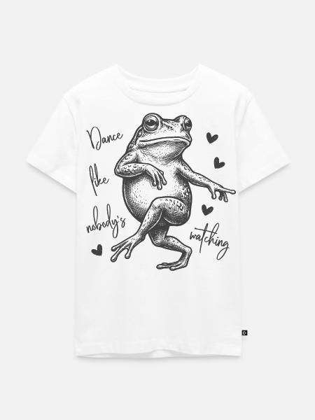 Dance like nobody's watching - Frosch Tänzer - Kinder Premium Bio T-Shirt - Weiß