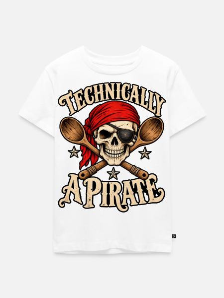 Technisch Ein Pirat Schädel - Kinder Premium Bio T-Shirt - Weiß