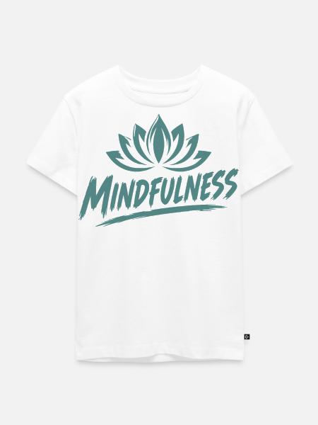 Mindfulness Achtsamkeit Lotusblumen Meditation - Kinder Premium Bio T-Shirt - Weiß