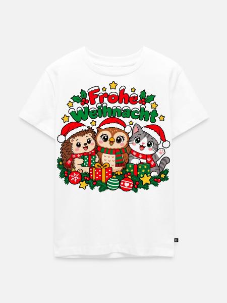Weihnachts Tiere - Kinder Premium Bio T-Shirt - Weiß