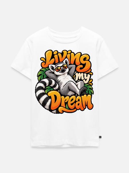 Lemur - Kinder Premium Bio T-Shirt - Weiß
