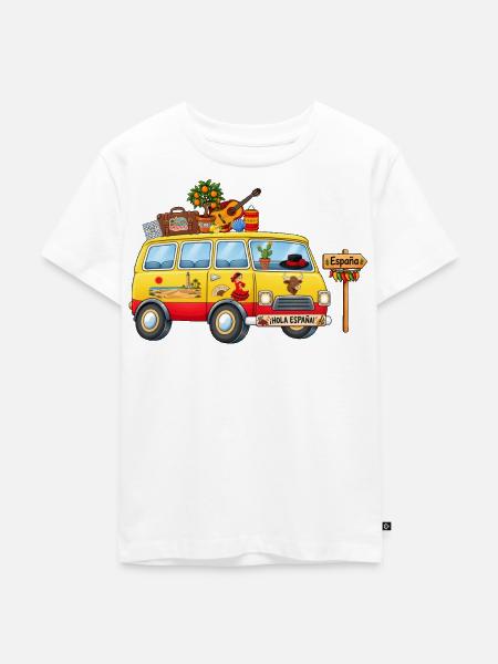 Spanien Camper Wohnmobil - Kinder Premium Bio T-Shirt - Weiß
