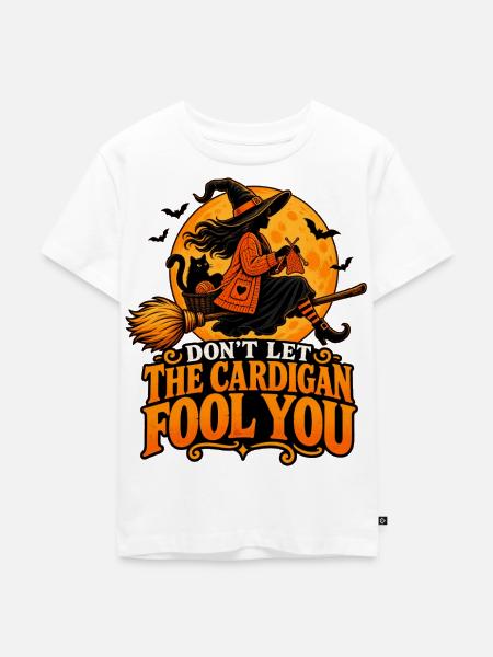 Besenhexe im Mondschein - Kinder Premium Bio T-Shirt - Weiß