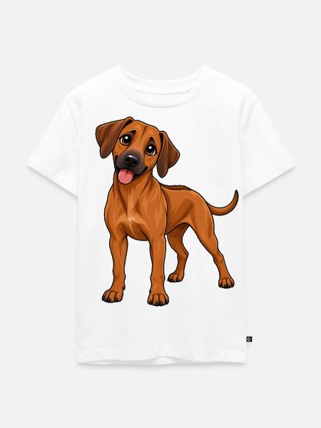 Rhodesian Ridgeback im Kawaii Style - Kinder Premium Bio T-Shirt - Weiß