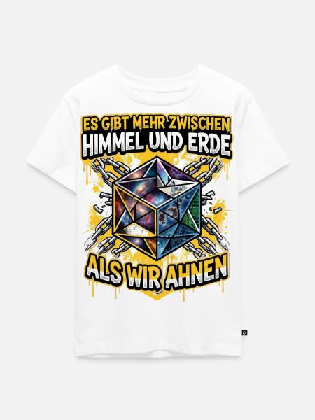 HimmelErde Kosmischer Würfel - Kinder Premium Bio T-Shirt - Weiß