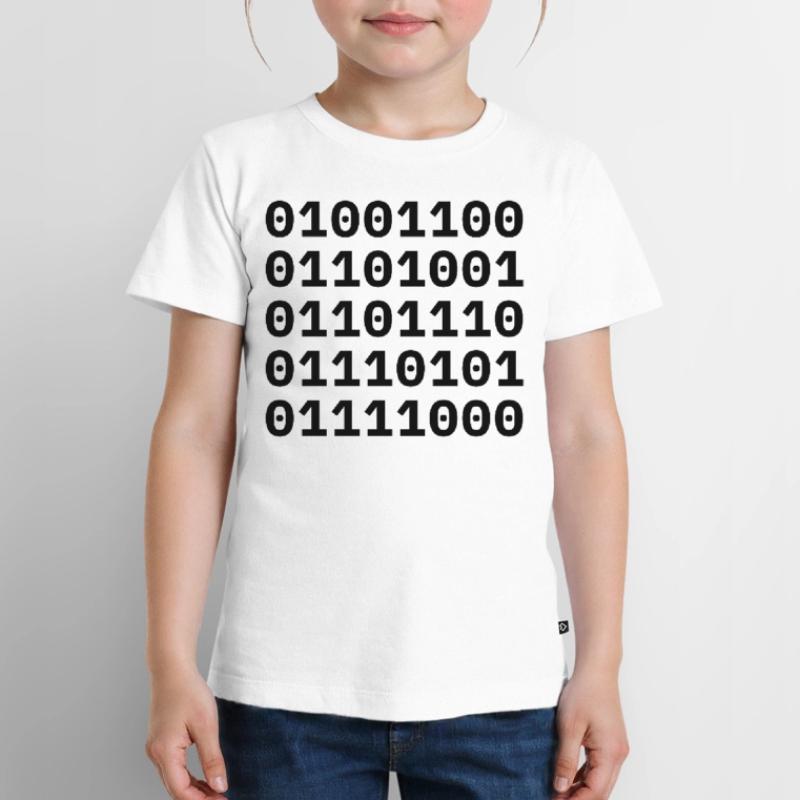 "LINUX" in binary code. Kids Premium Organic T-Shirt