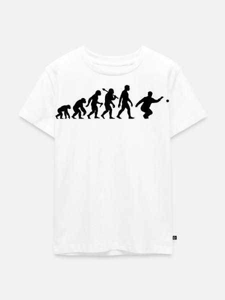 Boccia Und Petanque Evolution Wurf Spieler - Kinder Premium Bio T-Shirt - Weiß