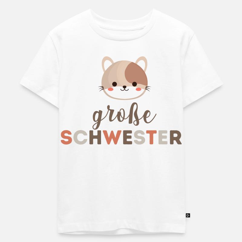 große Schwester Partnerlook - Kinder Premium Bio T-Shirt - Weiß