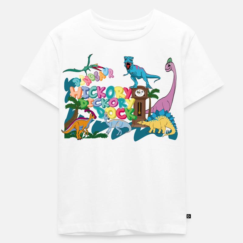 Hickory Dickory Dino - Kinder Premium Bio T-Shirt - Weiß