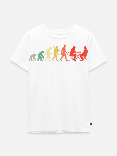 Retro Schach Schachspieler Evolution Schachspiel - Kinder Premium Bio T-Shirt - Weiß