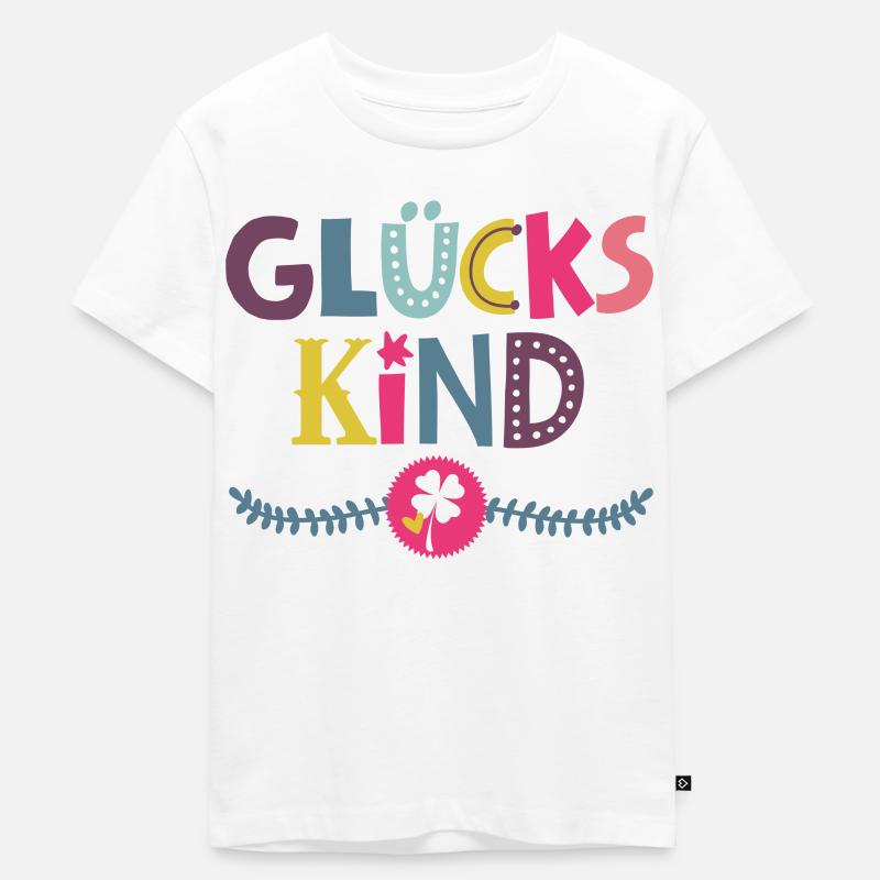 Glückskind - Kinder Premium Bio T-Shirt - Weiß