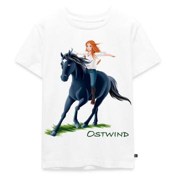 Ostwind Mika und Ostwind beim Reiten - Kinder Premium Bio T-Shirt - Weiß - Vorne - Hailey (125cm)