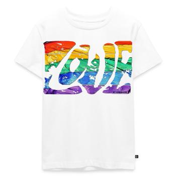 Drapeau arc-en-ciel d’amour - T-shirt Premium bio Enfant - blanc - Devant - Hailey (125cm)