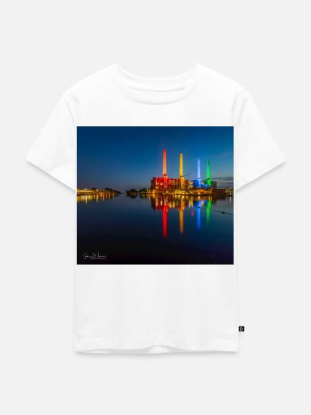 Kraftwerk bunt Wolfsburg - Kinder Premium Bio T-Shirt - Weiß