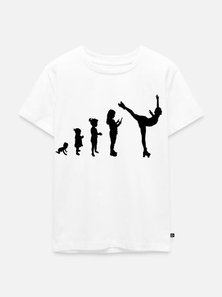 Evolution roller skating 1 - Kinder Premium Bio T-Shirt - Weiß