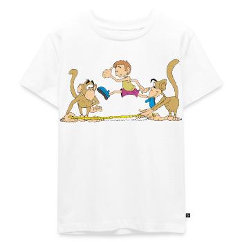 Singes dans la compétition athlétique - T-shirt Premium bio Enfant - blanc - Devant - Hailey (125cm)