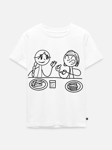 gemeinsam essen - Kinder Premium Bio T-Shirt - Weiß