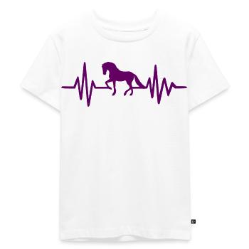 Reiten Herzfrequenz Reiten - Kinder Premium Bio T-Shirt - Weiß - Vorne - Hailey (125cm)