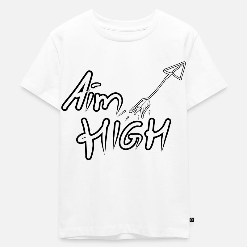 AIM HIGH - Kinder Premium Bio T-Shirt - Weiß