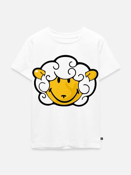 Smiley Sheep - Kinder Premium Bio T-Shirt - Weiß