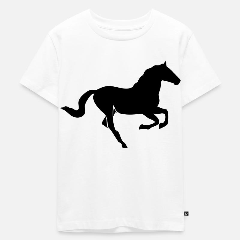 Pferd - Kinder Premium Bio T-Shirt - Weiß