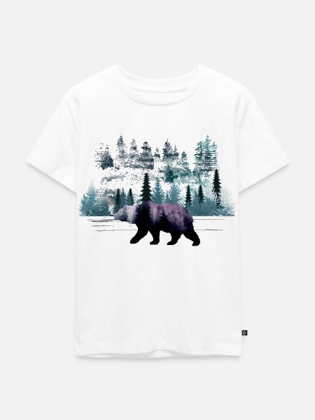 Bär auf Wanderschaft - Kinder Premium Bio T-Shirt - Weiß
