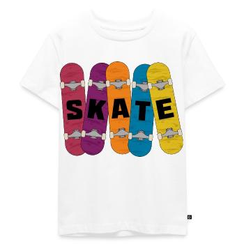 Skate - 5 Skateboard Shirt 5 Skating - Kinder Premium Bio T-Shirt - Weiß - Vorne - Hailey (125cm)