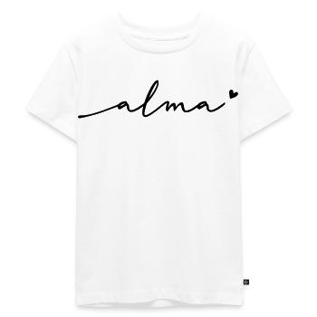 Alma Schreibschrift Name - Kinder Premium Bio T-Shirt - Weiß - Vorne - Hailey (125cm)