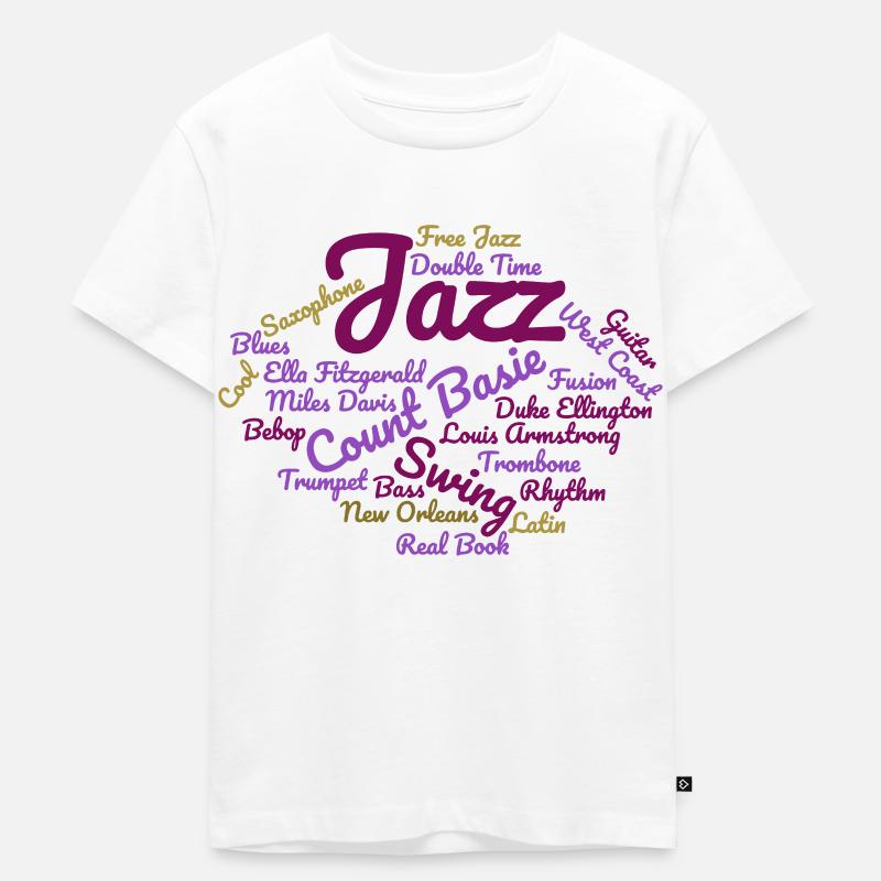 Jazz Tag Cloud violett - Kinder Premium Bio T-Shirt - Weiß