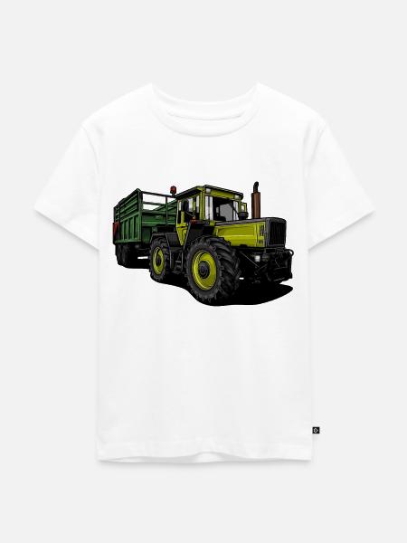 Traktor // Illustration - Kinder Premium Bio T-Shirt - Weiß