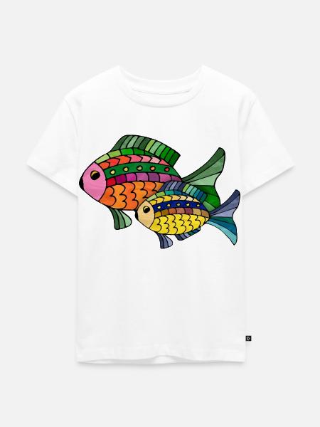 Fische - Kinder Premium Bio T-Shirt - Weiß