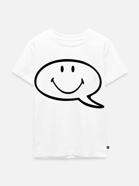 Smiley Speech Bubble - Kinder Premium Bio T-Shirt - Weiß