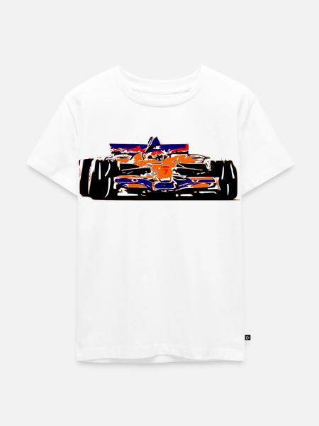 Rennauto - Kinder Premium Bio T-Shirt - Weiß