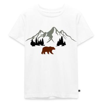 bär berge natur - Kinder Premium Bio T-Shirt - Weiß - Vorne - Hailey (125cm)