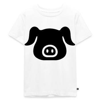 Schweinchen Piggy Schwein Glücksschwein - Kinder Premium Bio T-Shirt - Weiß - Vorne - Hailey (125cm)