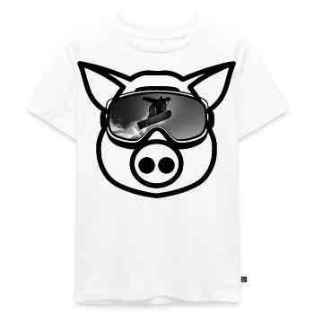 Pistensau - Kids Premium Organic T-Shirt - white - Front - Hailey (125cm)