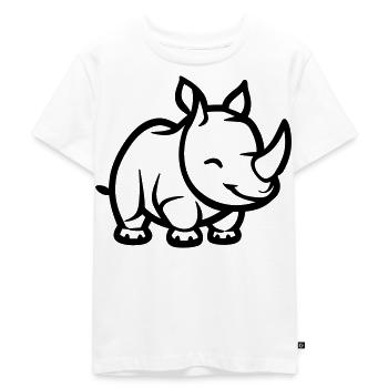 Nashorn - Kinder Premium Bio T-Shirt - Weiß - Vorne - Hailey (125cm)