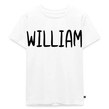 William Nom personnalisé Police Texte Anniversaire - T-shirt Premium bio Enfant - blanc - Devant - Hailey (125cm)