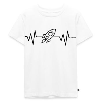 Heartbeat - Rocket, Space, Space, Flying, Space - Kids Premium Organic T-Shirt - white - Front - Hailey (125cm)