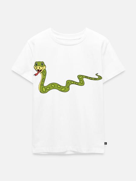 Snake - Kinder Premium Bio T-Shirt - Weiß